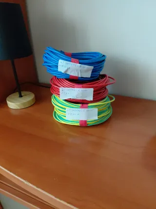 Cables Eléctricos 25m (Azul, Rojo, Verde/Amarillo)