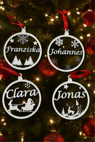 Bola Navidad Personalizada con Nombre madera