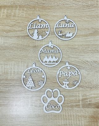 Bola Navidad Personalizada con Nombre madera