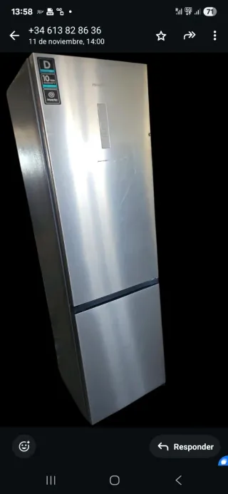 Frigorífico plateado