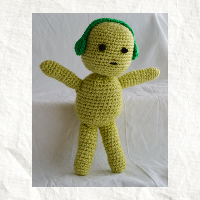 Smiski de Lana Verde | Hecho a Mano | Adorno Único