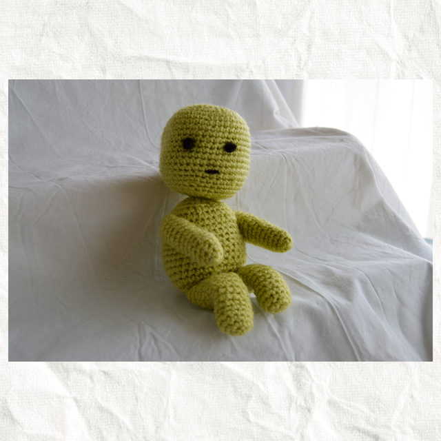 Smiski de Lana Verde | Hecho a Mano | Adorno Único