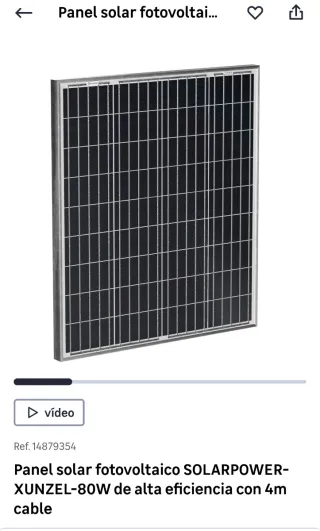 Panel solar fotovoltaico 80W XUNZEL