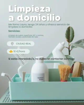 Servicio doméstico. Limpieza del hogar