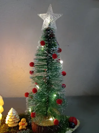 Centrotavola luminoso pupazzo neve e albero