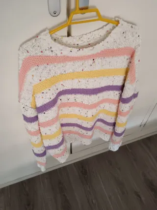 Jersey mujer rayas multicolor talla L