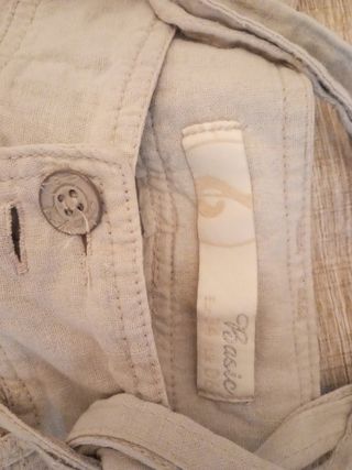Pantalón lino beige Stradivarius T.34