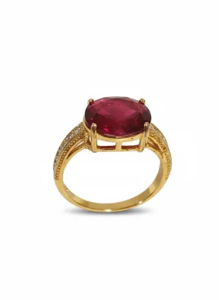 Anillo mujer con piedra roja