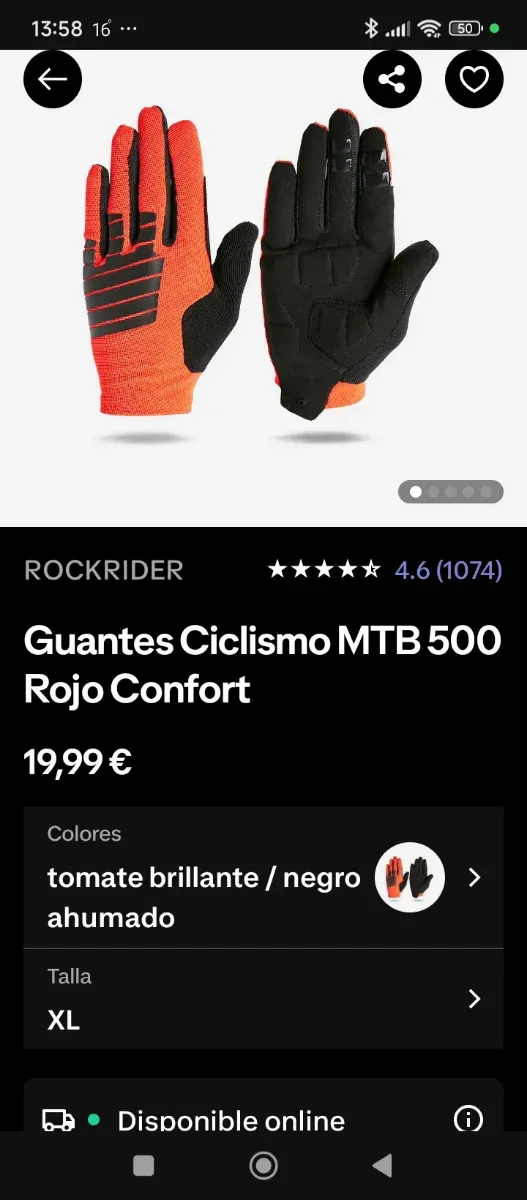 Guantes Ciclismo Naranja y Negro