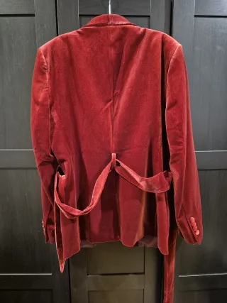 Blazer de terciopelo burdeos para hombre