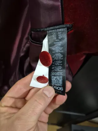 Blazer de terciopelo burdeos para hombre