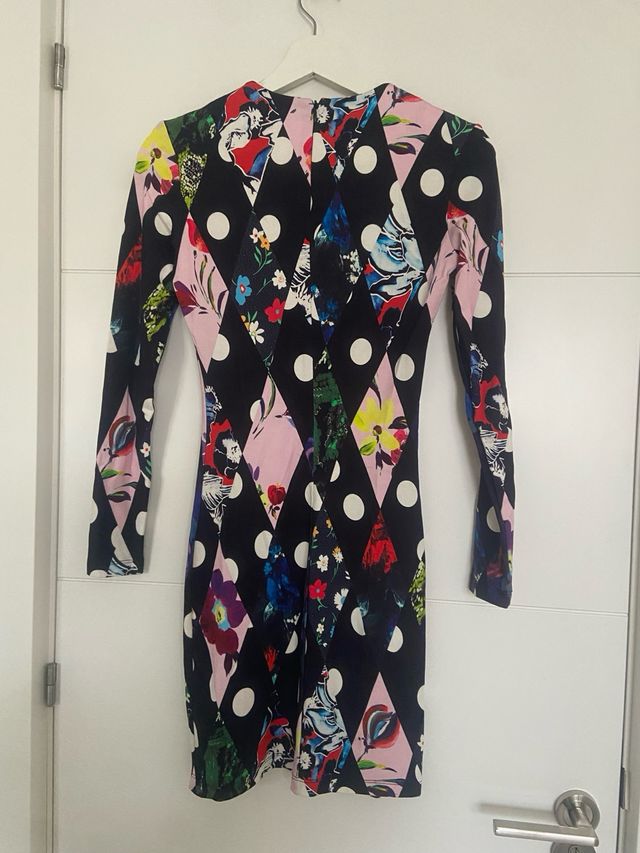 Vestido Desigual Talla S Estampado Flores