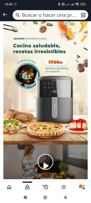 Freidora de aire 6.5L usada