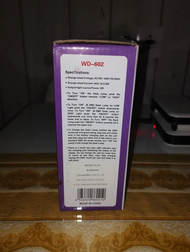 Lámpara Escritorio LED WEIDASI WD-602 Plata/Blanca