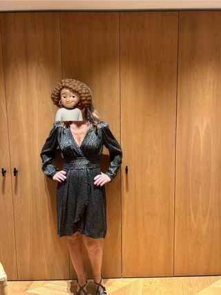 Vestido fiesta Massimo Dutti negro/dorado