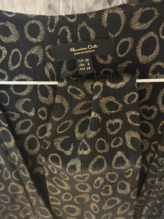 Vestido fiesta Massimo Dutti negro/dorado