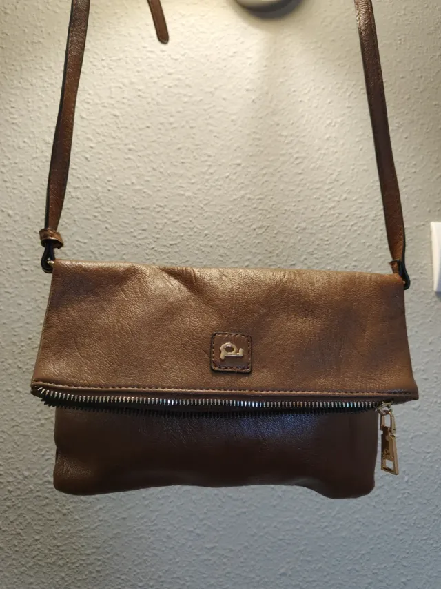 Bolso de mano P marrón con cremallera