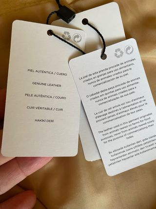 Falda Mango Piel Beige