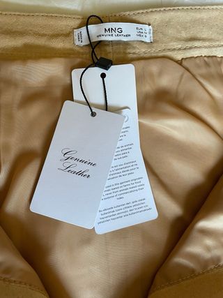 Falda Mango Piel Beige