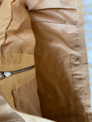 Falda Mango Piel Beige