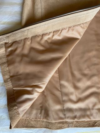 Falda Mango Piel Beige