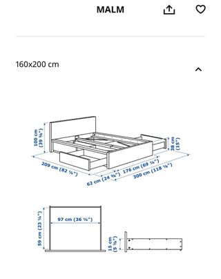 Estructura Cama IKEA MALM Madera Beige