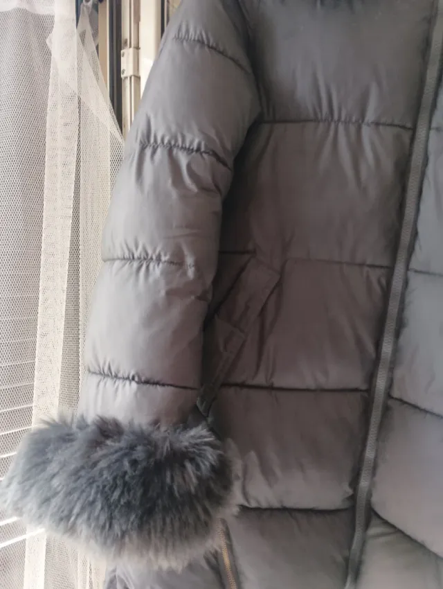 Giubbino donna grigio taglia XL con pelliccia