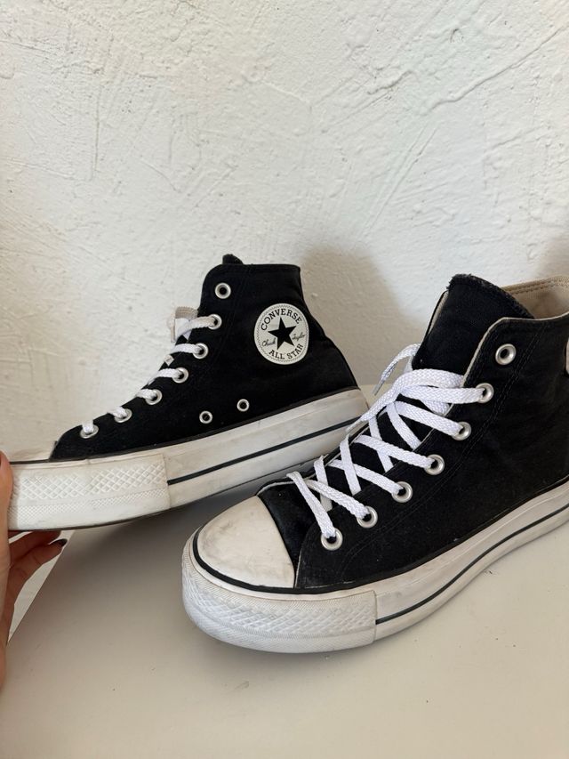 Converse plataforma negras