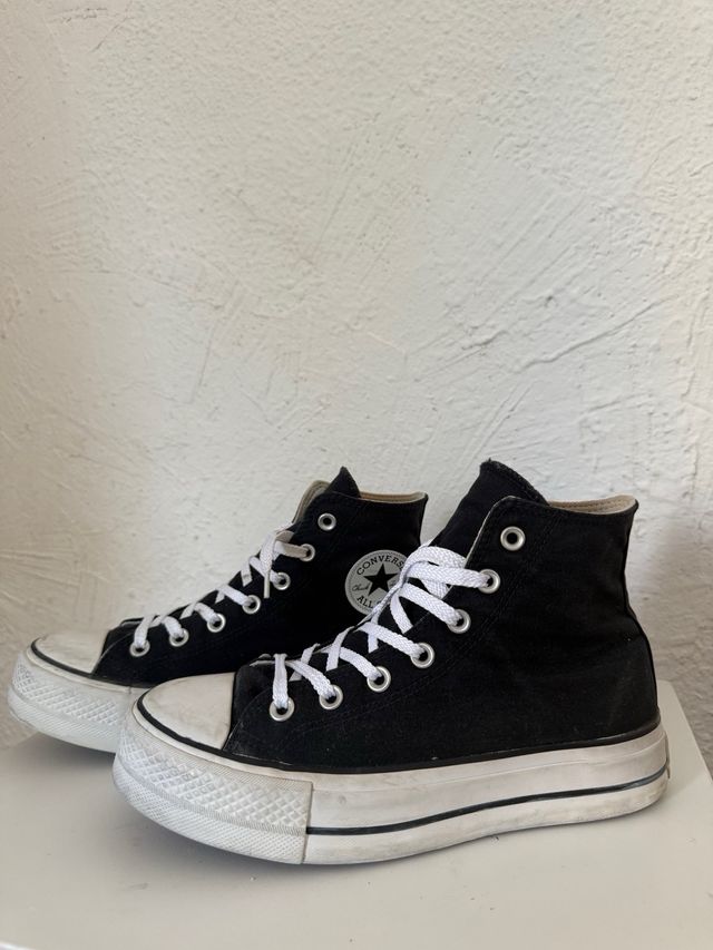 Converse plataforma negras