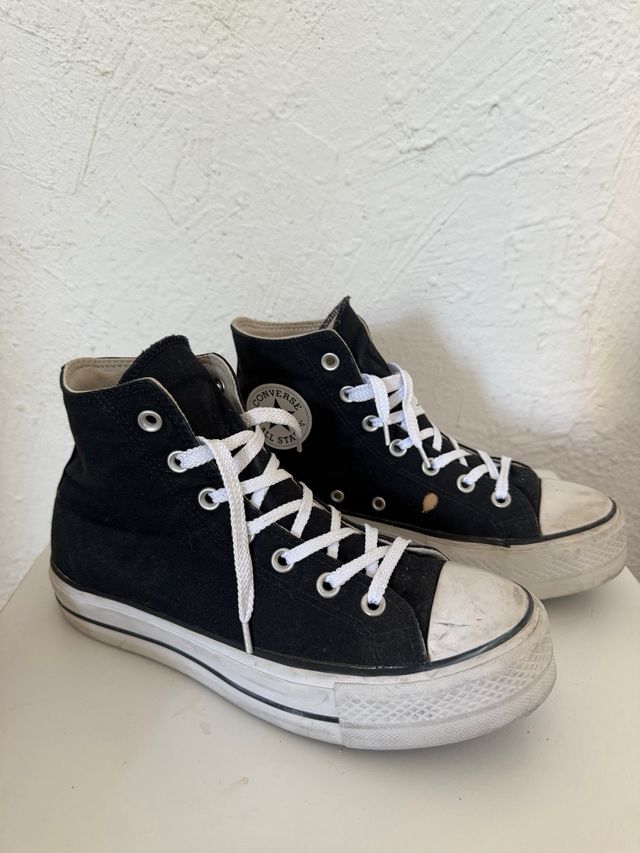 Converse plataforma negras