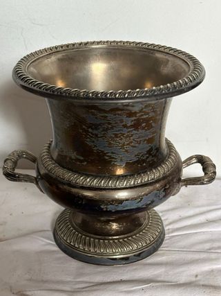 Cubitera antigua vintage plateada