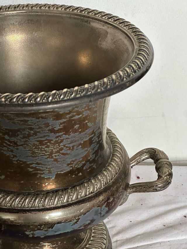 Cubitera antigua vintage plateada