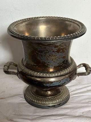 Cubitera antigua vintage plateada