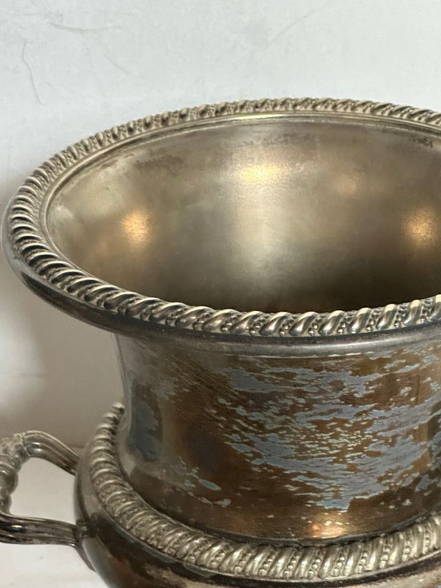 Cubitera antigua vintage plateada