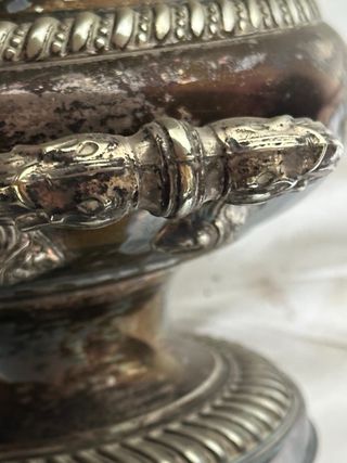 Cubitera antigua vintage plateada