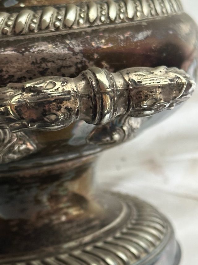 Cubitera antigua vintage plateada