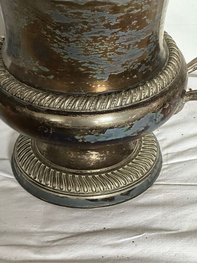 Cubitera antigua vintage plateada