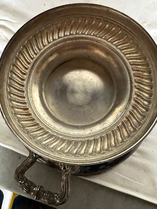 Cubitera antigua vintage plateada