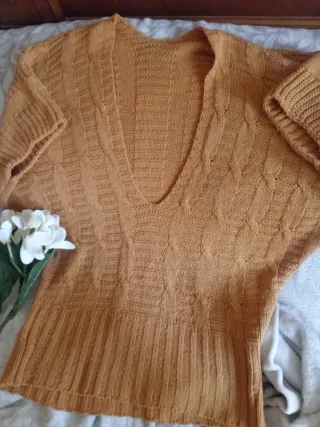 Jersey/Poncho Mujer Talla S mostaza