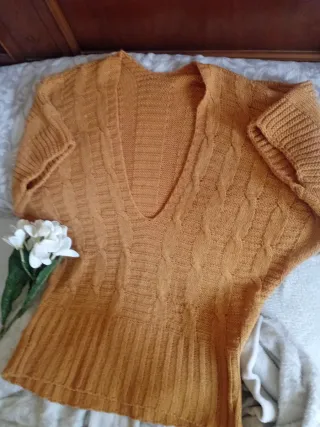 Jersey/Poncho Mujer Talla S mostaza