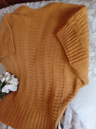 Jersey/Poncho Mujer Talla S mostaza