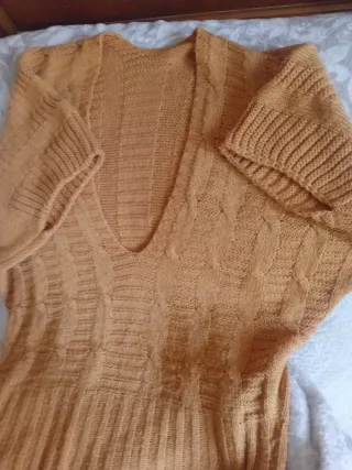 Jersey/Poncho Mujer Talla S mostaza