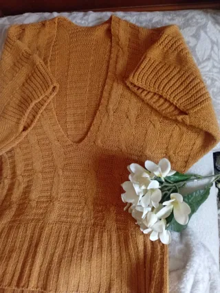 Jersey/Poncho Mujer Talla S mostaza