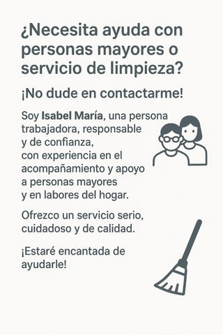 limpiadora o cuidadora con título de enfermería