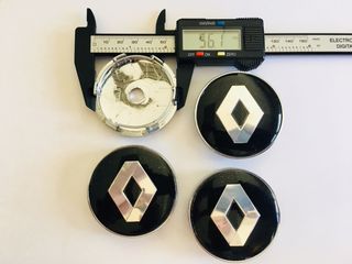 4 CENTROS DE RUEDA RENAULT 60mm NEGRO