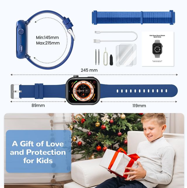 Smartwatch Bambini 4G GPS Doppia Fotocamera Blu