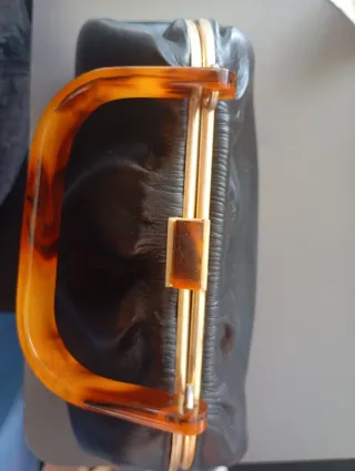 Bolso de mano, vintage, retro, negro y multicolor