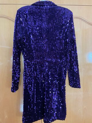 Vestido lentejuelas Zara morado
