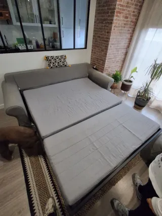 Sofá Cama Gris/Rojo