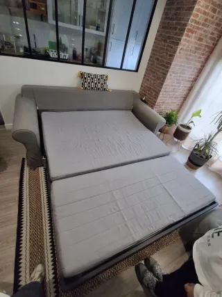 Sofá Cama Gris/Rojo